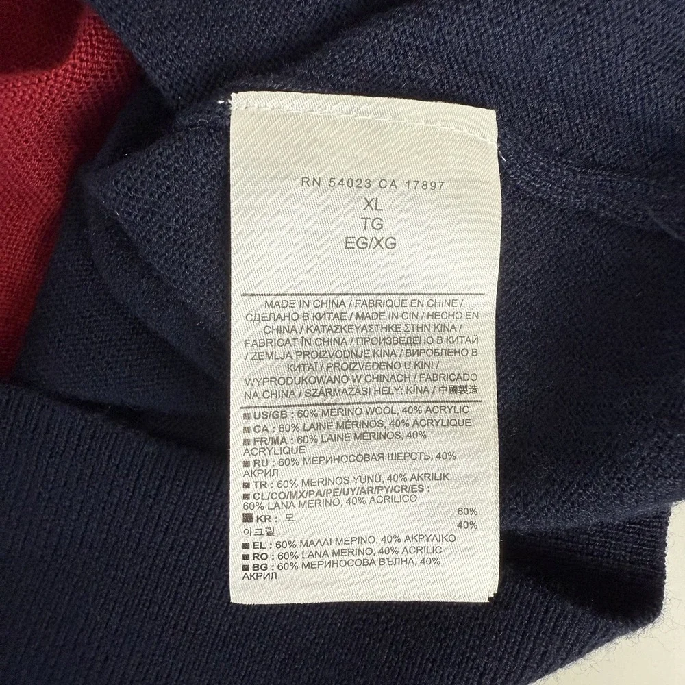 Banana Republic Merino Wool Pullover Sweater Mens XL Classic Preppy Colorblock